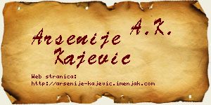 Arsenije Kajević vizit kartica
